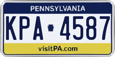 PA license plate KPA4587