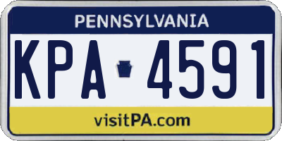 PA license plate KPA4591