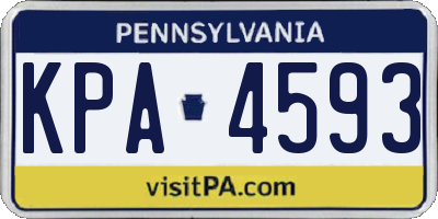 PA license plate KPA4593