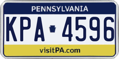 PA license plate KPA4596