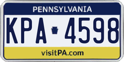 PA license plate KPA4598