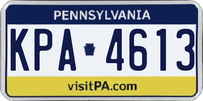 PA license plate KPA4613