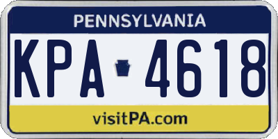 PA license plate KPA4618
