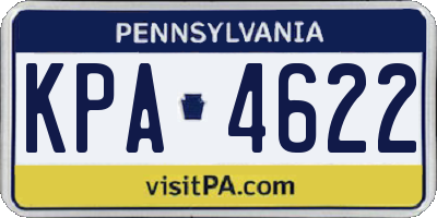 PA license plate KPA4622