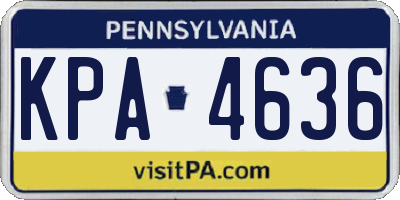PA license plate KPA4636