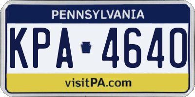 PA license plate KPA4640