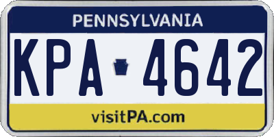 PA license plate KPA4642
