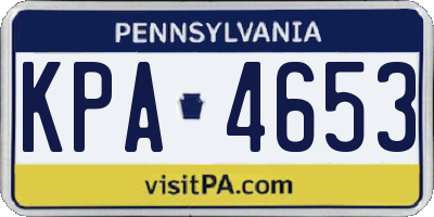 PA license plate KPA4653