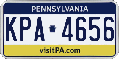 PA license plate KPA4656