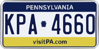 PA license plate KPA4660
