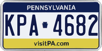 PA license plate KPA4682