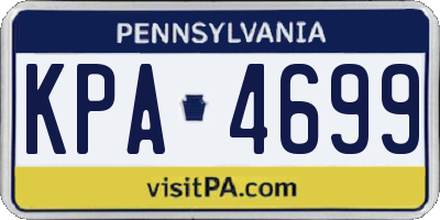 PA license plate KPA4699