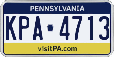 PA license plate KPA4713