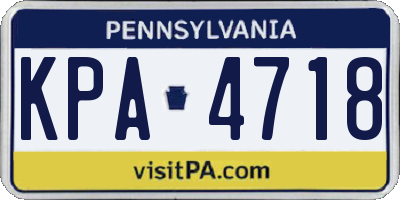 PA license plate KPA4718