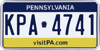 PA license plate KPA4741