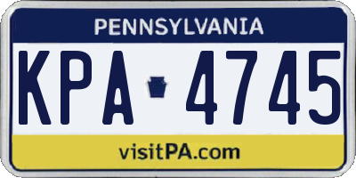 PA license plate KPA4745