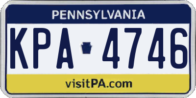 PA license plate KPA4746