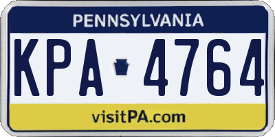 PA license plate KPA4764