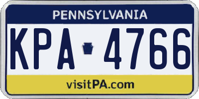 PA license plate KPA4766