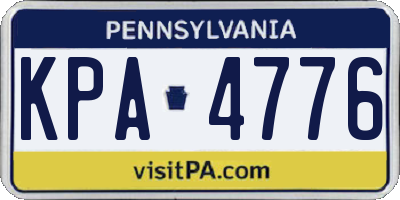 PA license plate KPA4776
