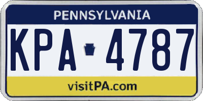 PA license plate KPA4787