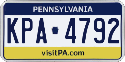 PA license plate KPA4792