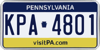 PA license plate KPA4801