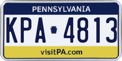 PA license plate KPA4813