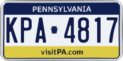 PA license plate KPA4817