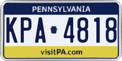PA license plate KPA4818