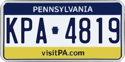 PA license plate KPA4819