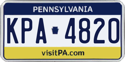 PA license plate KPA4820
