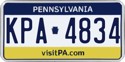 PA license plate KPA4834