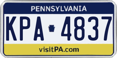 PA license plate KPA4837