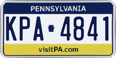 PA license plate KPA4841