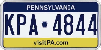 PA license plate KPA4844