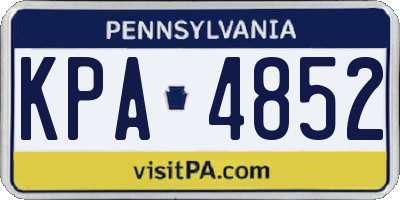 PA license plate KPA4852