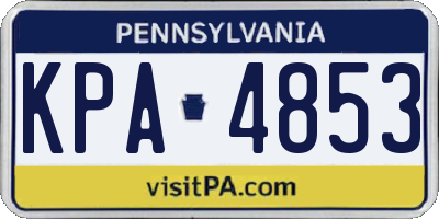 PA license plate KPA4853