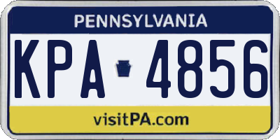PA license plate KPA4856