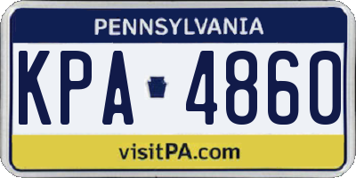 PA license plate KPA4860