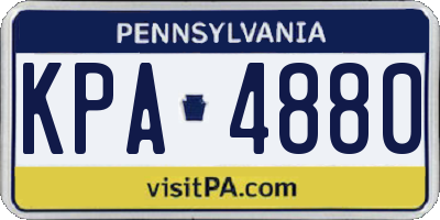 PA license plate KPA4880
