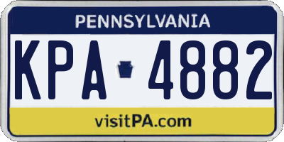 PA license plate KPA4882