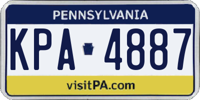 PA license plate KPA4887