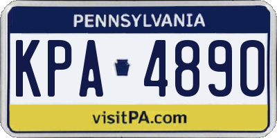PA license plate KPA4890