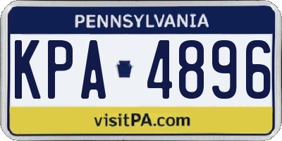 PA license plate KPA4896