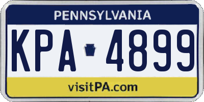 PA license plate KPA4899
