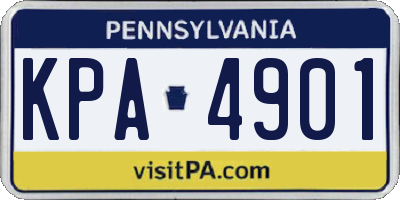 PA license plate KPA4901