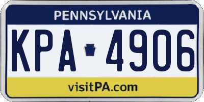 PA license plate KPA4906