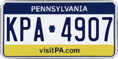 PA license plate KPA4907