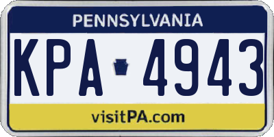 PA license plate KPA4943